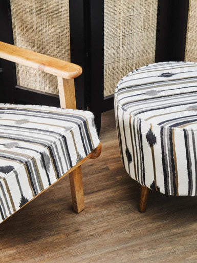 Cefena Linear Diamond Pattern Footstool