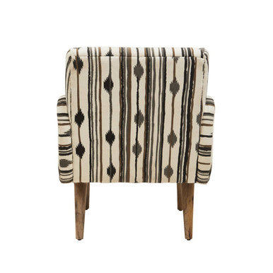 Cefena Black and White Chair With Straight Arms