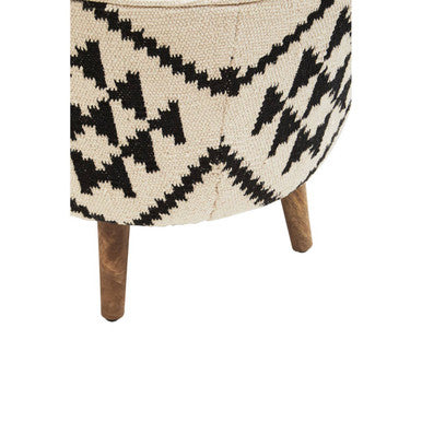 Cefena Round Patterned Footstool - Image 3