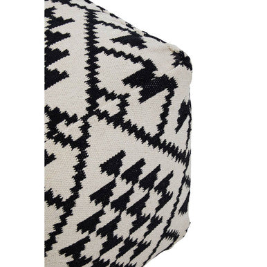 Cefena Square Black and White Patterned Pouffe