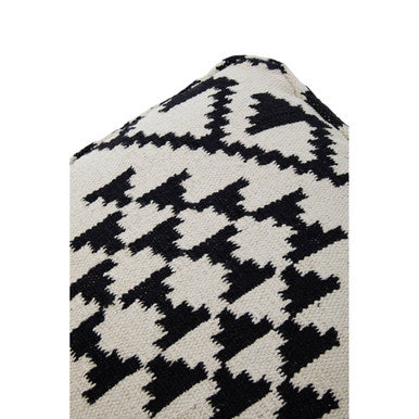 Cefena Square Black and White Patterned Pouffe