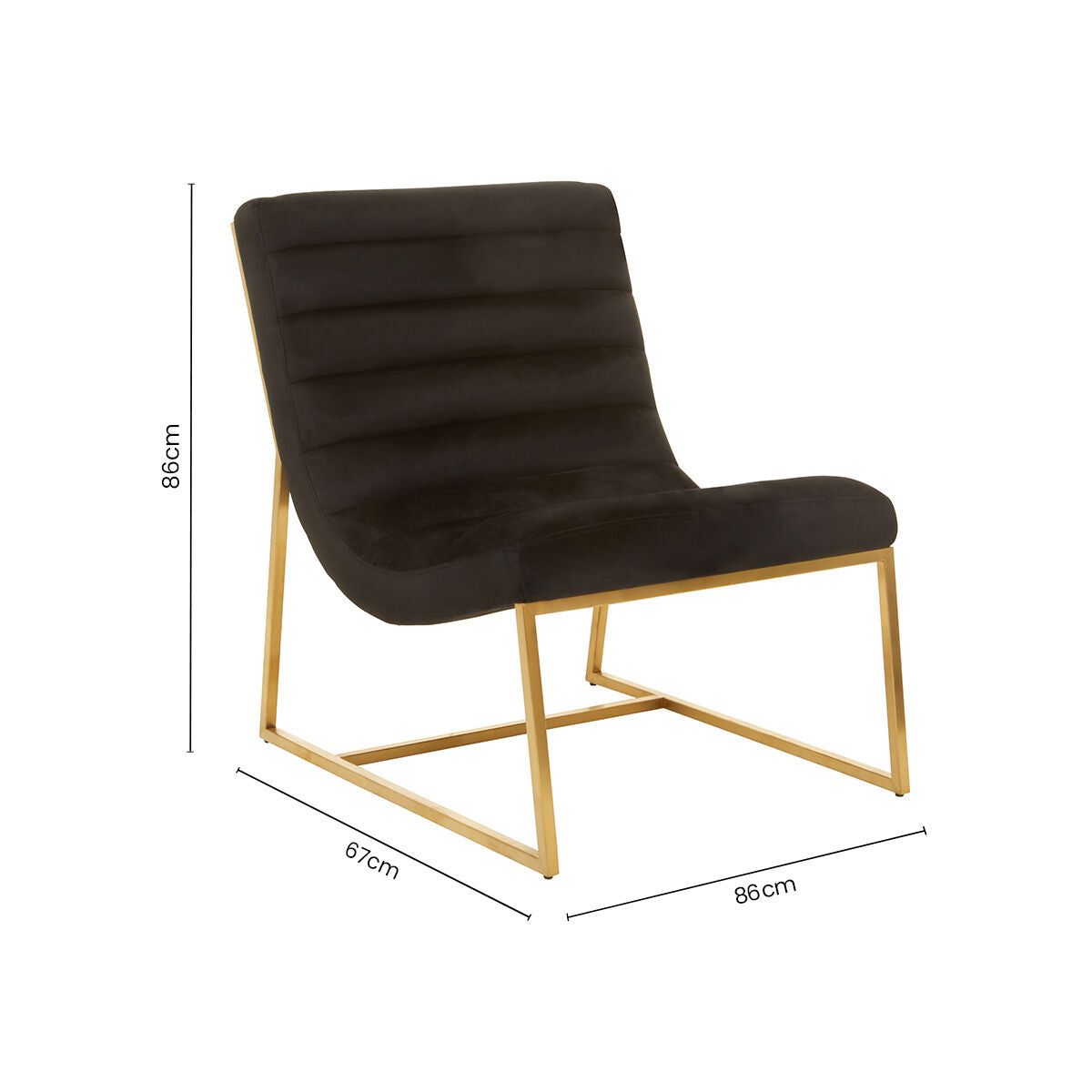 Vogue Black and Gold Lounge Chair