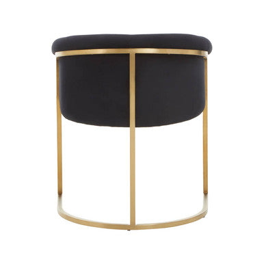 Vogue Black Velvet And Matte Gold Dining Chair - Image 3