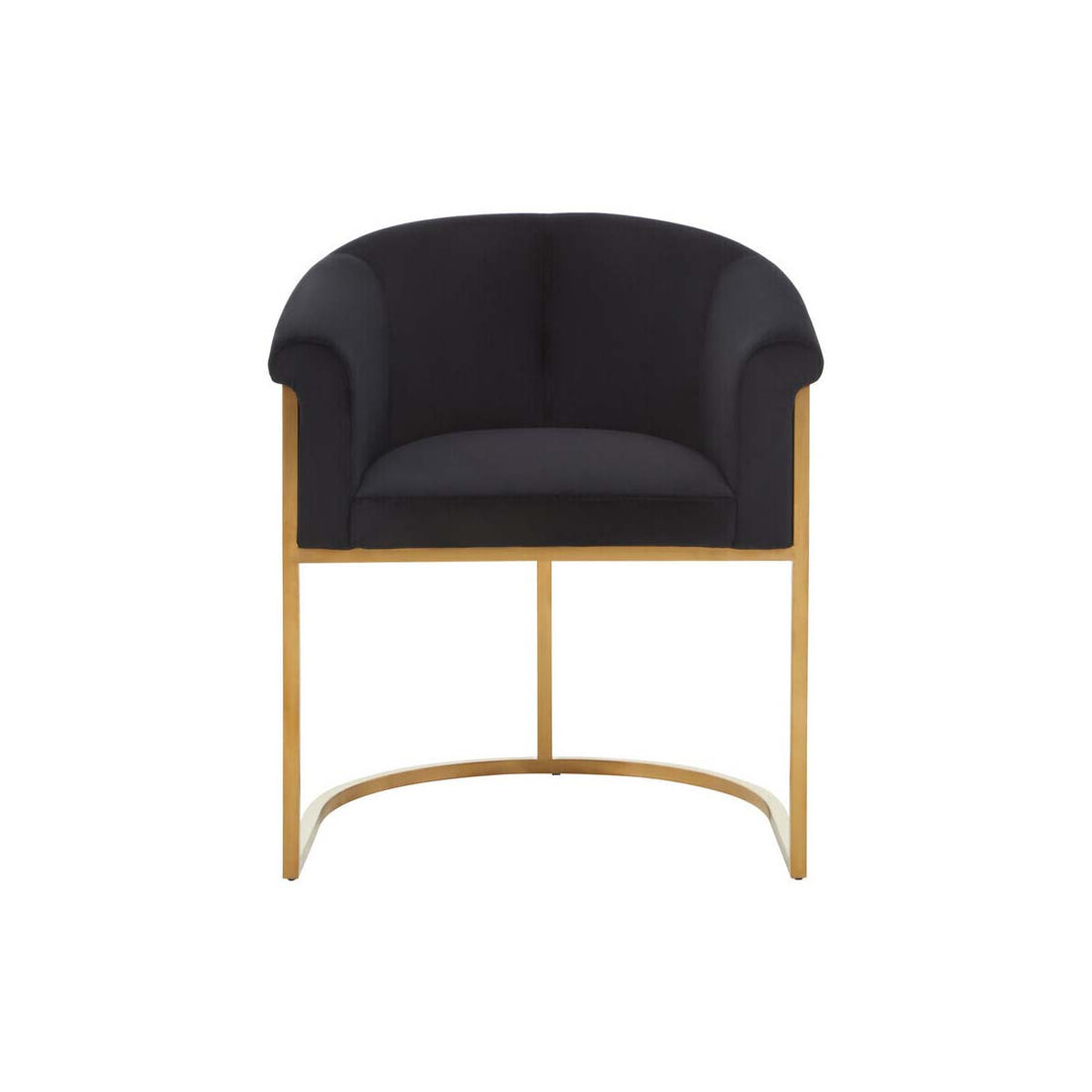 Vogue Black Velvet And Matte Gold Dining Chair