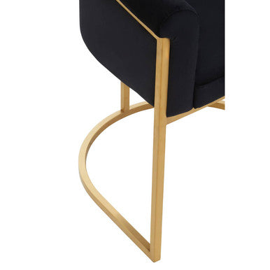 Vogue Black Velvet And Matte Gold Dining Chair - Image 5