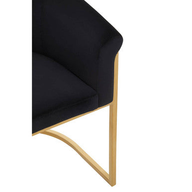 Vogue Black Velvet And Matte Gold Dining Chair - Image 6