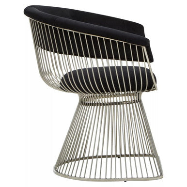 Vogue Black Velvet and Silver Frame Chair - Image 5