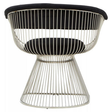 Vogue Black Velvet and Silver Frame Chair - Image 6