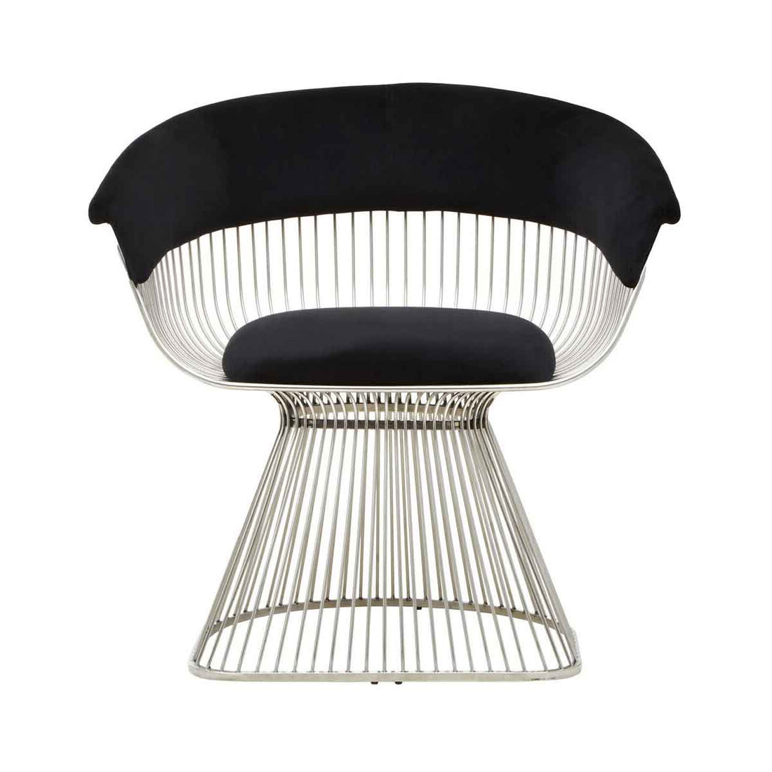 Vogue Black Velvet and Silver Frame Chair