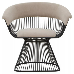 Vogue Mink Velvet and Black Frame Chair