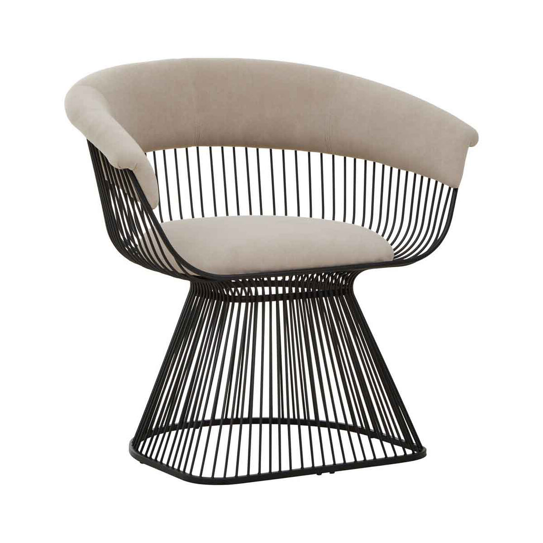 Vogue Mink Velvet and Black Frame Chair