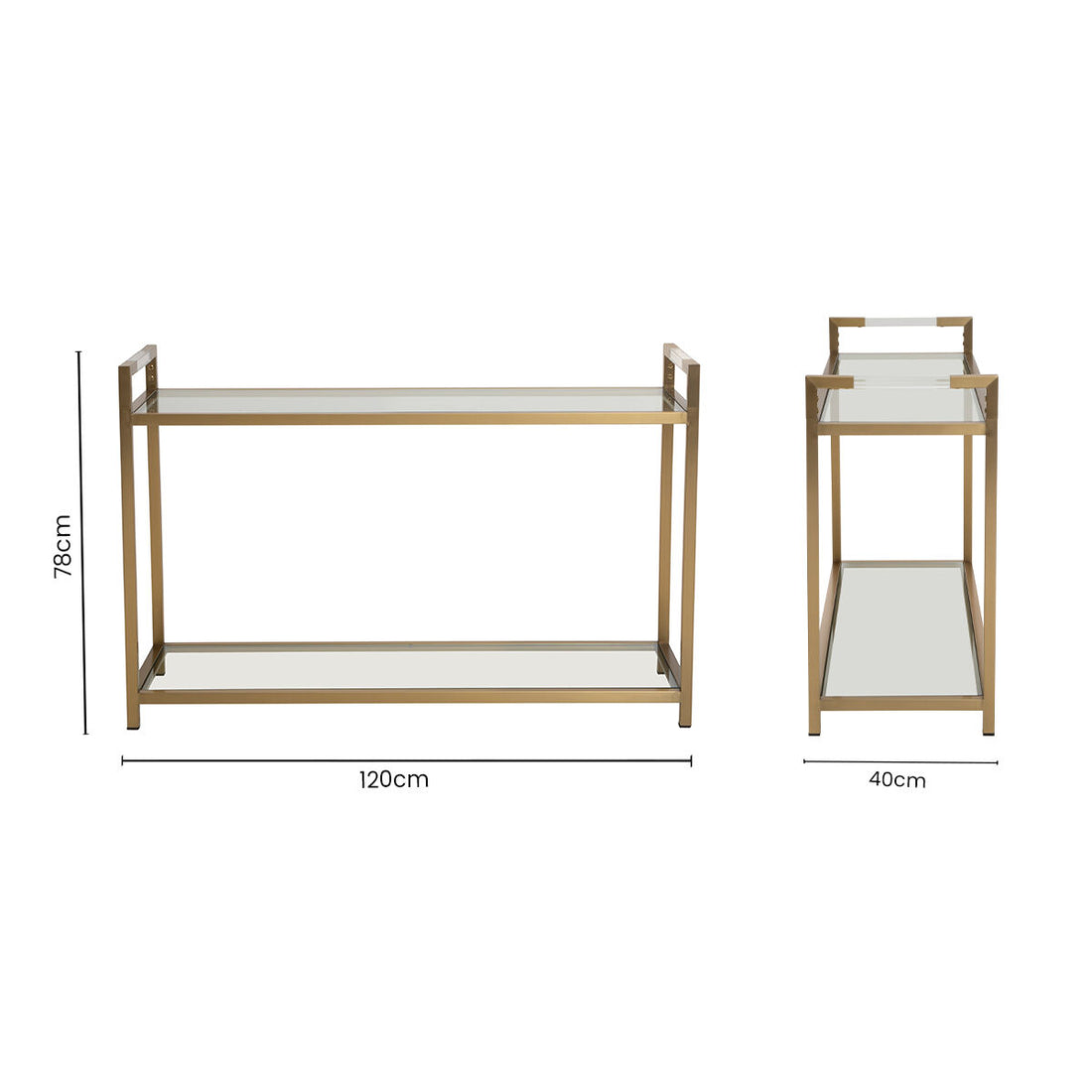 Vogue Matte Gold Console Table