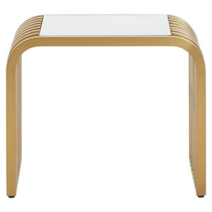 Vogue Matte Gold Slatted End Table