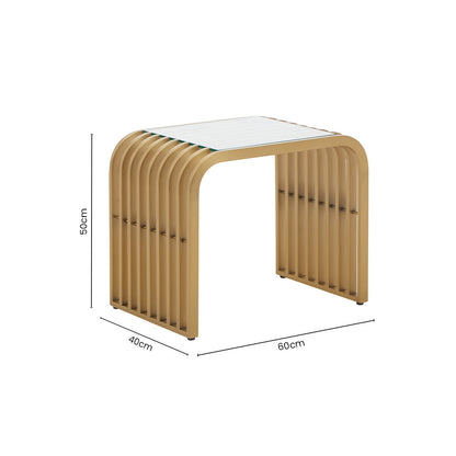 Vogue Matte Gold Slatted End Table
