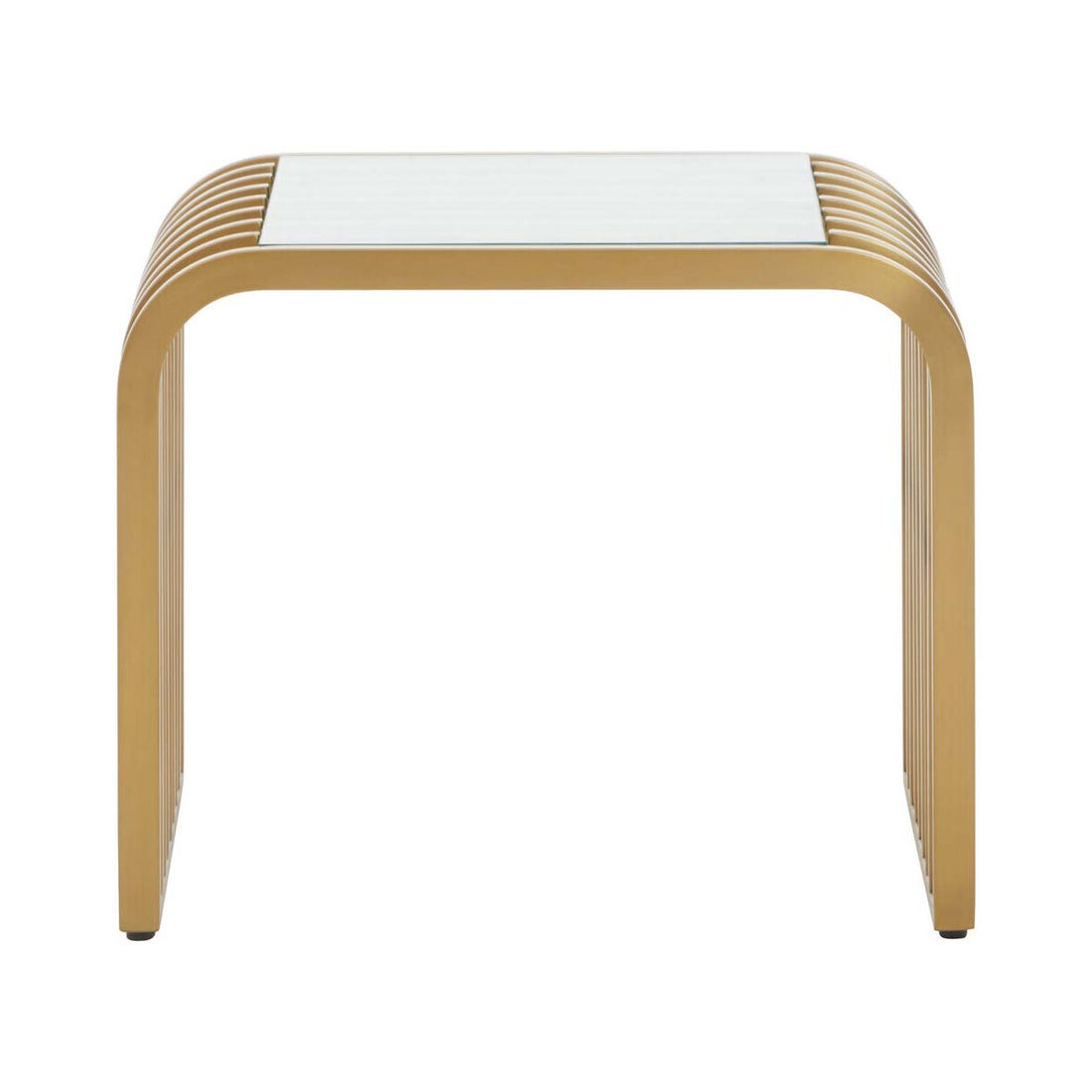Vogue Matte Gold Slatted End Table
