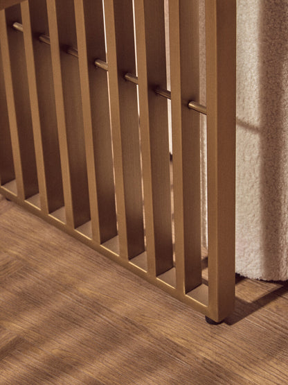 Vogue Matte Gold Slatted End Table