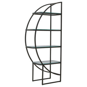 Vogue Left Half Moon Black Shelf Unit