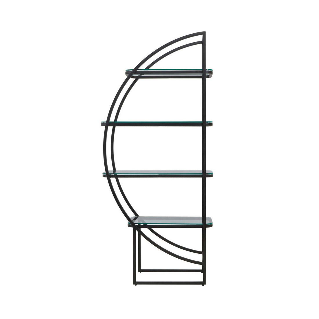 Vogue Left Half Moon Black Shelf Unit