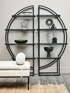 Vogue Left Half Moon Black Shelf Unit