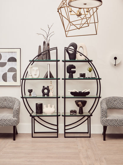Vogue Left Half Moon Black Shelf Unit - Image 3