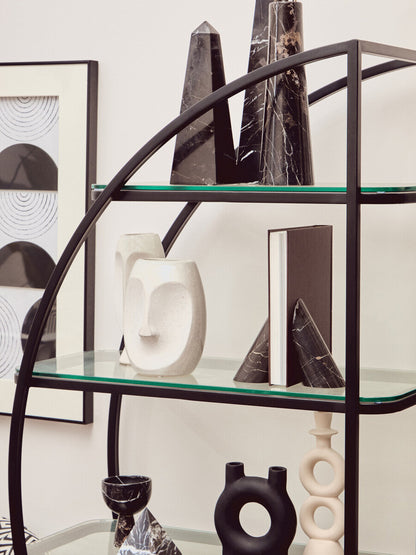 Vogue Left Half Moon Black Shelf Unit - Image 12