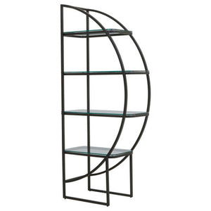 Vogue Right Half Moon Black Shelf Unit