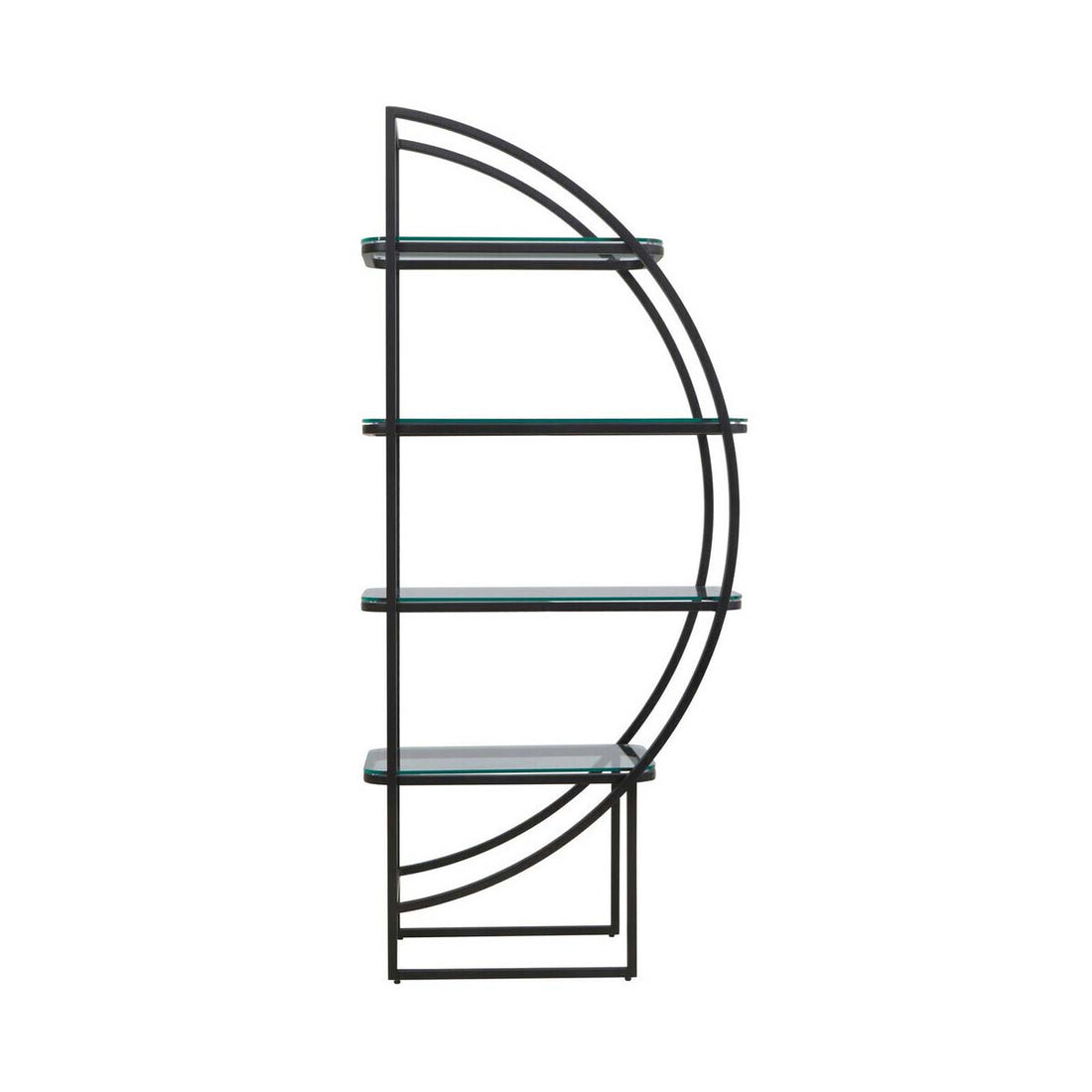 Vogue Right Half Moon Black Shelf Unit