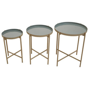Corra Set Of Three Side Table With Cross Legs