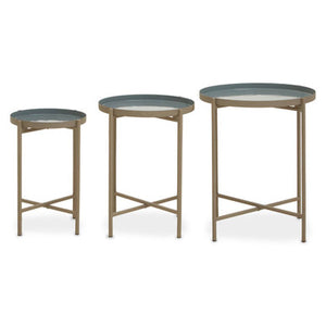 Corra Set Of Three Side Table With Cross Legs
