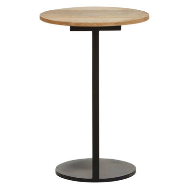 Corra Side Table With Round Wooden Top