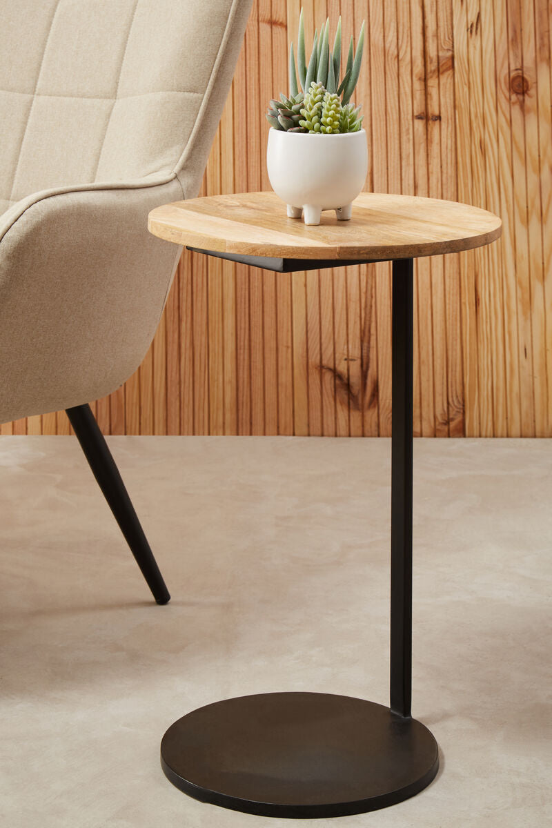 Corra Side Table With Round Wooden Top - Image 12