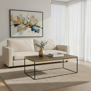 Akola Gold Finish Coffee Table with Black Base