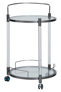 Oria Round Drinks Trolley With Acrylic Supports