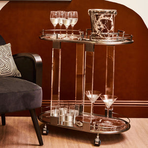 Oria Drinks Trolley in Metallic Frame