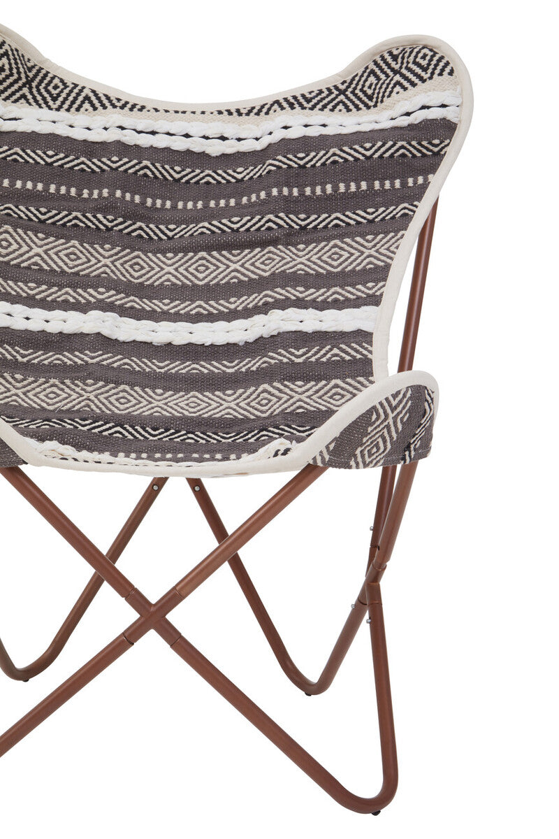 Cefena Grey And White Butterfly Chair