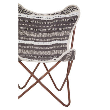 Cefena Grey And White Butterfly Chair