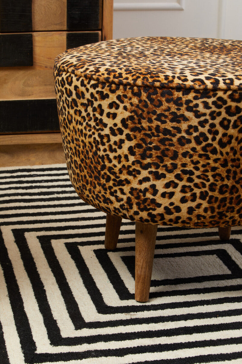 Cefena Leopard Print Stool - Image 4