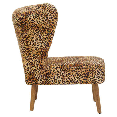 Cefena Leopard Print Velvet Chair