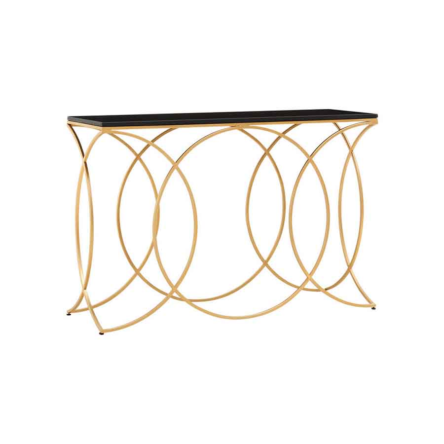 Kia Black and Gold Console Table
