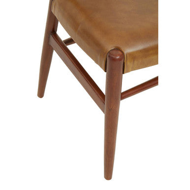 Kendari Tan Leather Wishbone Dining Chair - Image 6