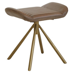 Buffalo Grey Leather Footstool