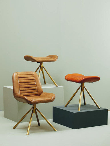 Buffalo Brown Leather Footstool