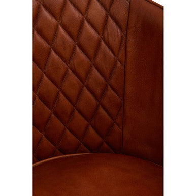 Buffalo Tan Leather Chair With Gold Finish Legs