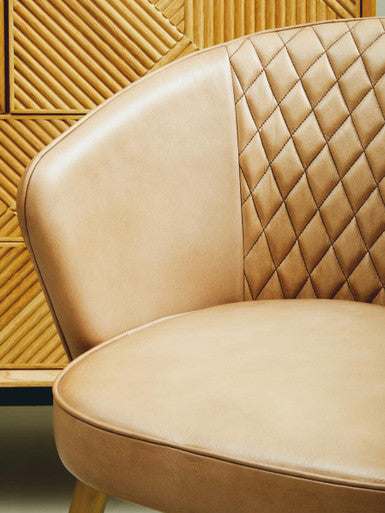 Buffalo Grey Leather Chair With Gold Finish Legs