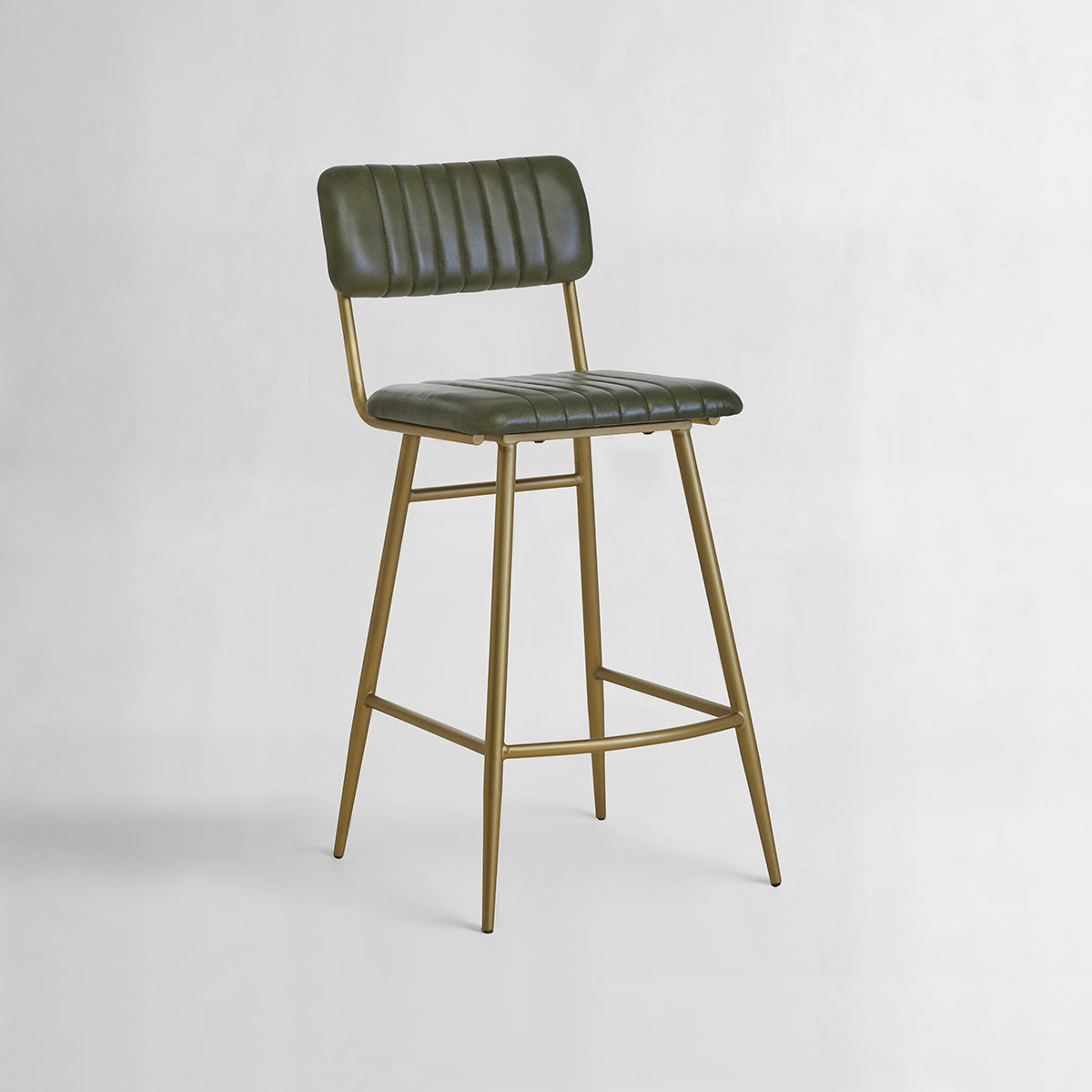Buffalo Green Leather Bar Chair