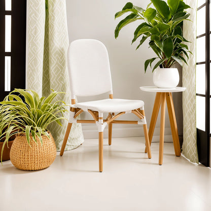 Manado Natural and White Rattan Dining Chair