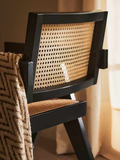 Cebu Natural Cane and Black Beech Wood Dining Chair - Image 16