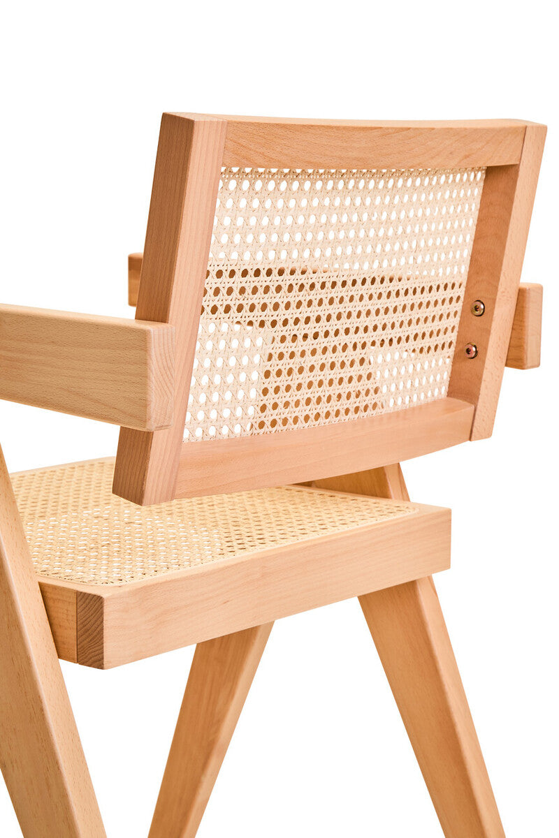 Cebu Natural Cane and Beech Wood Dining Chair - Image 8
