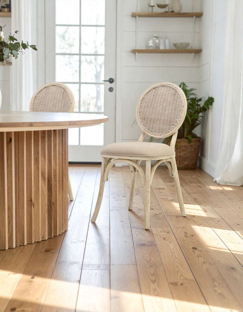 Cebu White Wash Elm Wood Dining Chair