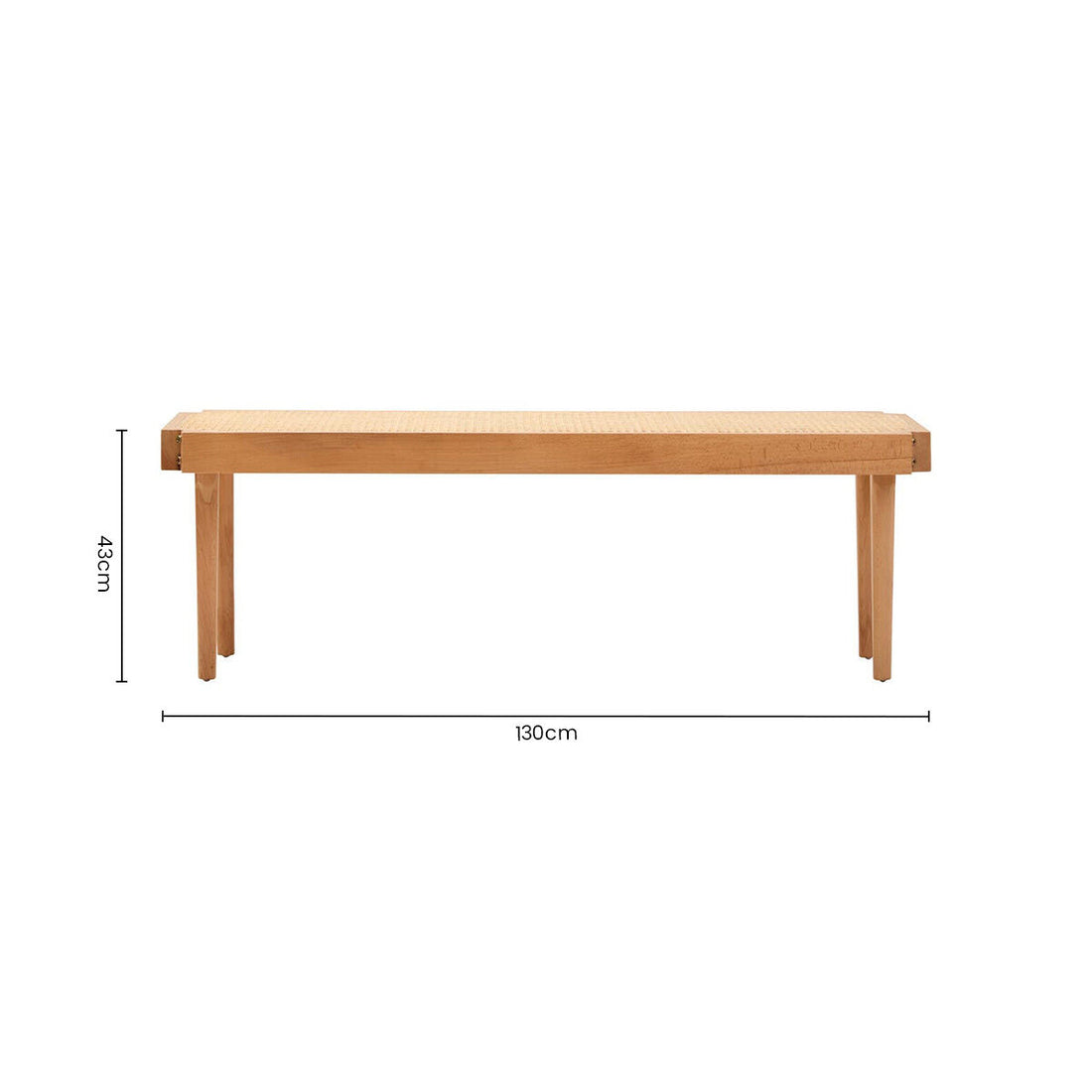 Cebu Natural Cane and Beech Wood Bench